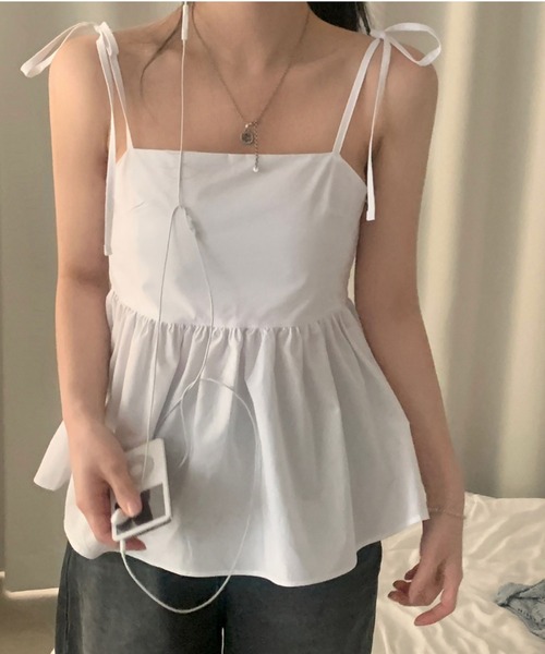 FREE STYLISTS（フリー スタイリスト）の「YUGA_YGMC　 Ribbon Camisole（キャミソール・レディース・ブラック/ラベンダー/ホワイト・FREE）」の2枚目の写真