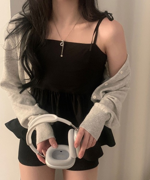 FREE STYLISTS（フリー スタイリスト）の「YUGA_YGMC　 Ribbon Camisole（キャミソール・レディース・ブラック/ラベンダー/ホワイト・FREE）」の22枚目の写真