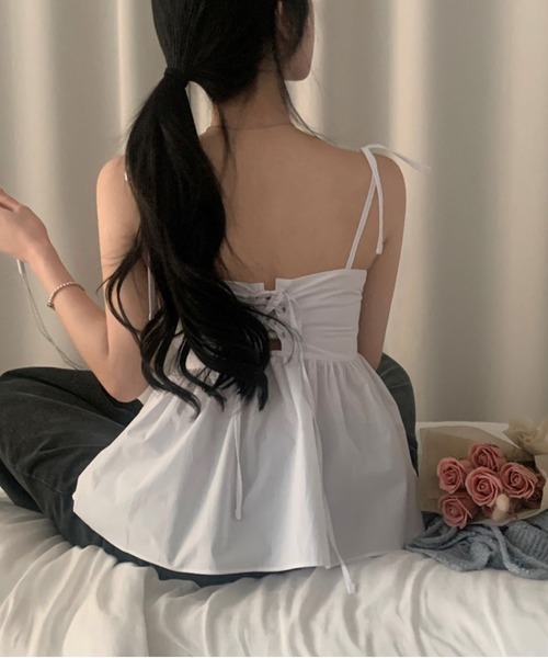 FREE STYLISTS（フリー スタイリスト）の「YUGA_YGMC　 Ribbon Camisole（キャミソール・レディース・ブラック/ラベンダー/ホワイト・FREE）」の7枚目の写真