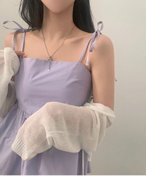 FREE STYLISTS（フリー スタイリスト）の「YUGA_YGMC　 Ribbon Camisole（キャミソール・レディース・ブラック/ラベンダー/ホワイト・FREE）」の5枚目の写真
