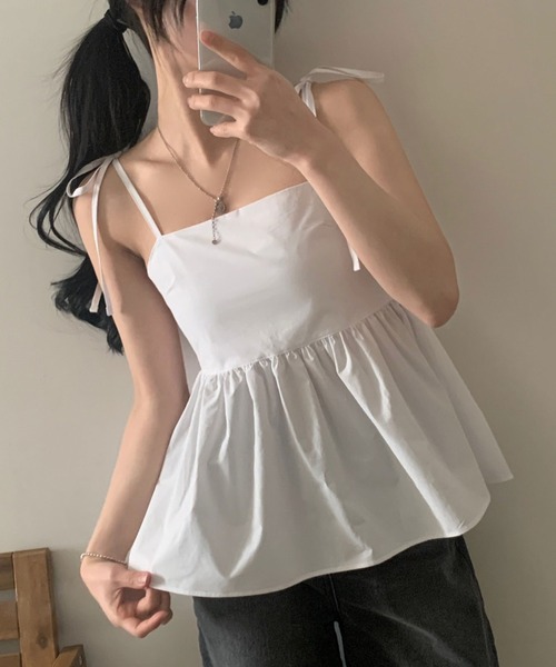 FREE STYLISTS（フリー スタイリスト）の「YUGA_YGMC　 Ribbon Camisole（キャミソール・レディース・ブラック/ラベンダー/ホワイト・FREE）」の11枚目の写真