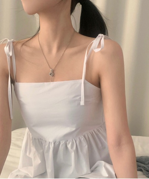 FREE STYLISTS（フリー スタイリスト）の「YUGA_YGMC　 Ribbon Camisole（キャミソール・レディース・ブラック/ラベンダー/ホワイト・FREE）」の10枚目の写真