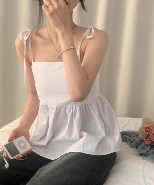 FREE STYLISTS（フリー スタイリスト）の「YUGA_YGMC　 Ribbon Camisole（キャミソール・レディース・ブラック/ラベンダー/ホワイト・FREE）」の12枚目の写真