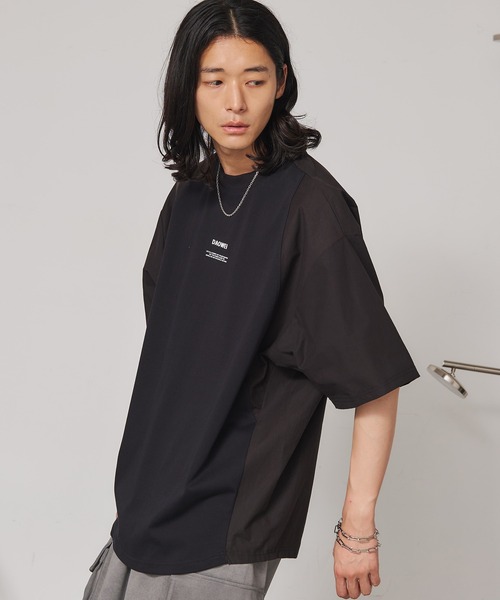 SEN TOKYO(セントーキョー)の「シャツ切替え ドッキングTシャツ(Tシャツ/カットソー・メンズ・ホワイト/ブラック・L/M)」の1枚目の写真