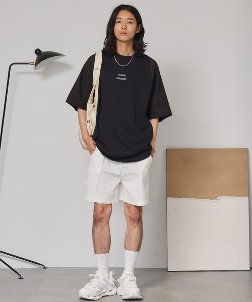 SEN TOKYO(セントーキョー)の「シャツ切替え ドッキングTシャツ(Tシャツ/カットソー・メンズ・ホワイト/ブラック・L/M)」の3枚目の写真