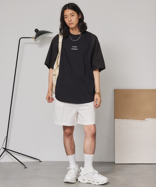 SEN TOKYO(セントーキョー)の「シャツ切替え ドッキングTシャツ(Tシャツ/カットソー・メンズ・ホワイト/ブラック・L/M)」の6枚目の写真