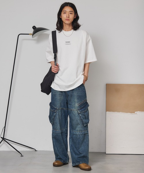 SEN TOKYO(セントーキョー)の「シャツ切替え ドッキングTシャツ(Tシャツ/カットソー・メンズ・ホワイト/ブラック・L/M)」の19枚目の写真