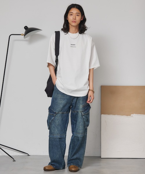 SEN TOKYO(セントーキョー)の「シャツ切替え ドッキングTシャツ(Tシャツ/カットソー・メンズ・ホワイト/ブラック・L/M)」の10枚目の写真