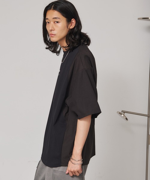 SEN TOKYO(セントーキョー)の「シャツ切替え ドッキングTシャツ(Tシャツ/カットソー・メンズ・ホワイト/ブラック・L/M)」の16枚目の写真