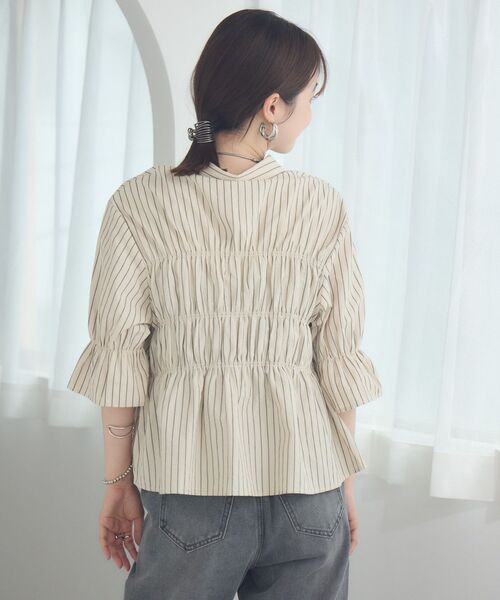 RETRO GIRL（レトロガール）の「ギャザーSH（シャツ/ブラウス・レディース・オフホワイト/ブルー系その他/ホワイト系その他・FREE）」の18枚目の写真