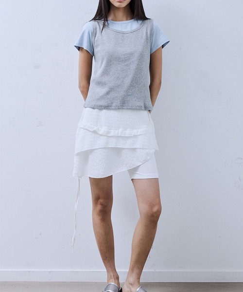 PLACE STUDIO（プレイススタジオ）の「PLACE STUDIO／ピンタックロゴTシャツセット（Tシャツ/カットソー・レディース・ブラック/ライトグレー/ネイビー・FREE）」の4枚目の写真