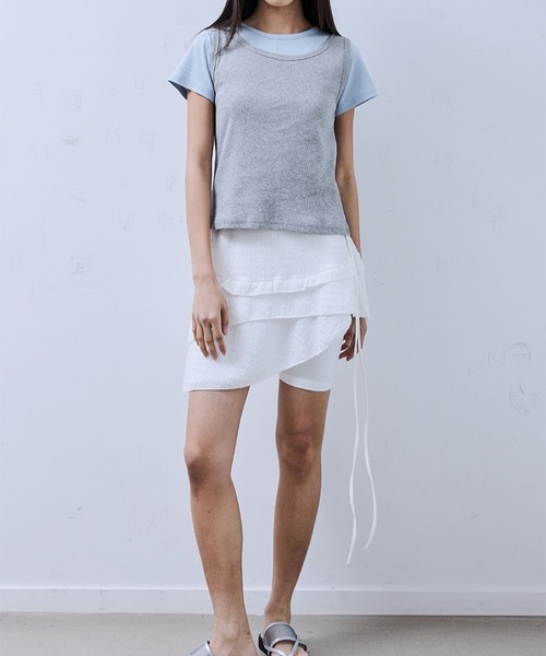 PLACE STUDIO（プレイススタジオ）の「PLACE STUDIO／ピンタックロゴTシャツセット（Tシャツ/カットソー・レディース・ブラック/ライトグレー/ネイビー・FREE）」の5枚目の写真