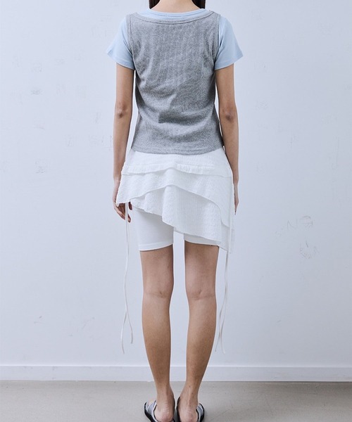 tシャツ PLACE STUDIO／ピンタックロゴTシャツセット レディース PLACE STUDIO／ピンタックロゴTシャツセット（Tシャツ