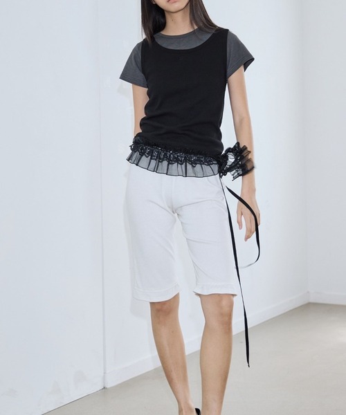 tシャツ PLACE STUDIO／ピンタックロゴTシャツセット レディース PLACE STUDIO／ピンタックロゴTシャツセット（Tシャツ