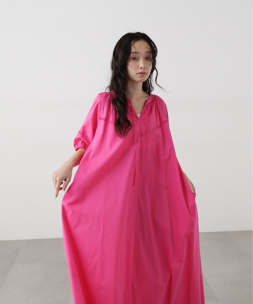 N.(N. Natural Beauty Basic)(エヌエヌナチュラルビューティーベーシック)の「レースコットンワンピース(ワンピース・レディース・ブラック/グリーン/ピンク・MEDIUM)」の19枚目の写真