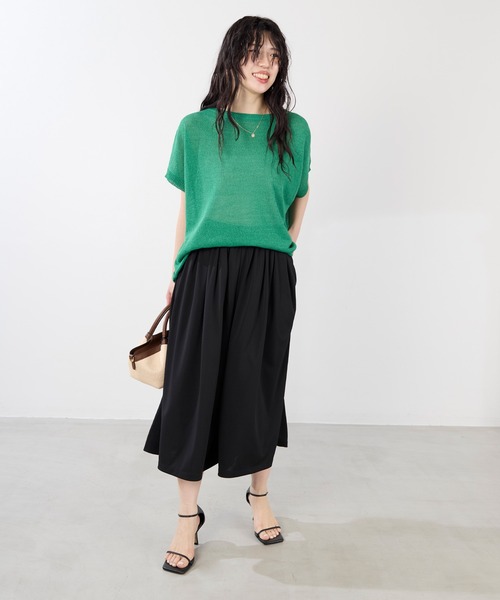 MICA&DEAL 新品未使用　パンツ MICA＆DEAL｜ジョーゼットルーズパンツ<セットアップ対応