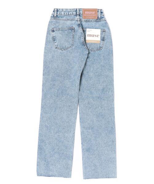 MUSE（ミューズ）の「【muse】フレンチ デニムパンツ ストレート バギー ワイド ジーンズ オーガニック（デニムパンツ・レディース・ブルー/ライトブルー・25/28/27/26/24）」の3枚目の写真