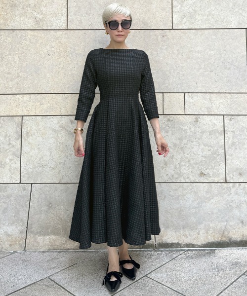 セール】千鳥立体フレアワンピース（ワンピース）｜JENNE（ジェンヌ