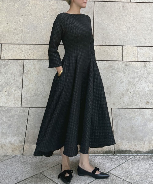 セール】千鳥立体フレアワンピース（ワンピース）｜JENNE（ジェンヌ