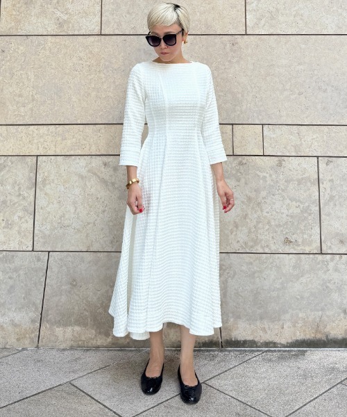 セール】千鳥立体フレアワンピース（ワンピース）｜JENNE（ジェンヌ