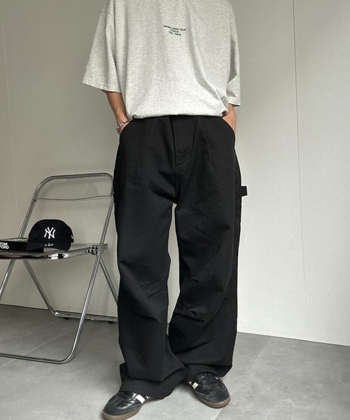 【MARC LE BIHAN】ミリタリーカーゴリメイク・サロペットパンツ MARC LE BIHAN】ミリタリーカーゴリメイク・サロペットパンツ