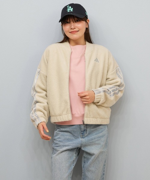 セール】adidas/アディダス ボアショートジャケット/スリーストライプ