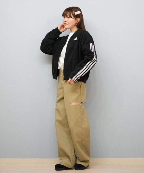 セール】adidas/アディダス ボアショートジャケット/スリーストライプ