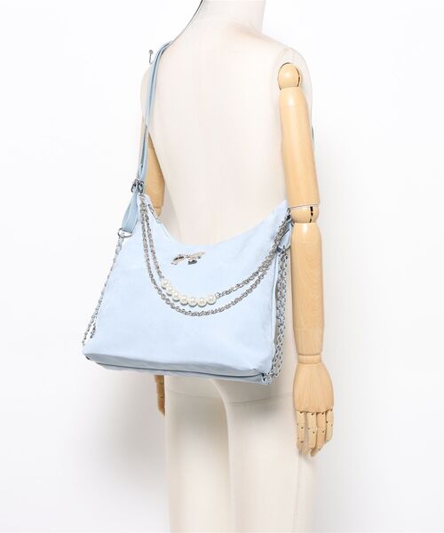 Lace Ladies(レースレディース)の「2WAY リボンモチーフ パール チェーン付き ショルダーバッグ(トートバッグ・レディース・ブラック/ピンク/ブルー/アイボリー・FREE)」の8枚目の写真