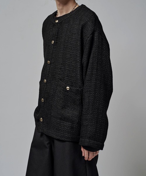 Lui's(ルイス)の「ファニーツイードカーディガン(カーディガン/ボレロ・メンズ・ブラック/ブラック系その他・FREE)」の5枚目の写真