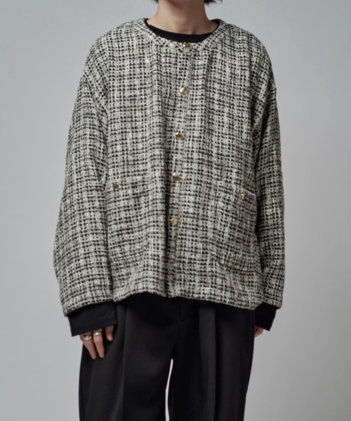 Lui's(ルイス)の「ファニーツイードカーディガン(カーディガン/ボレロ・メンズ・ブラック/ブラック系その他・FREE)」の13枚目の写真