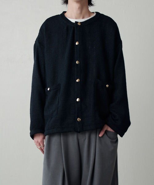 Lui's（ルイス）の「ファニーツイードカーディガン（カーディガン/ボレロ・メンズ・ブラック/ブラック系その他/ネイビー・FREE）」の21枚目の写真
