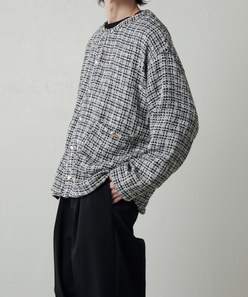 Lui's（ルイス）の「ファニーツイードカーディガン（カーディガン/ボレロ・メンズ・ブラック/ブラック系その他/ネイビー・FREE）」の16枚目の写真