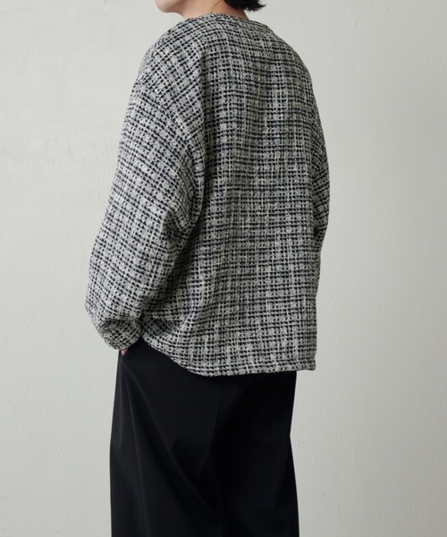 Lui's（ルイス）の「ファニーツイードカーディガン（カーディガン/ボレロ・メンズ・ブラック/ブラック系その他/ネイビー・FREE）」の17枚目の写真