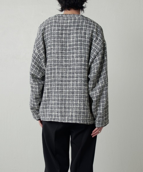 Lui's（ルイス）の「ファニーツイードカーディガン（カーディガン/ボレロ・メンズ・ブラック/ブラック系その他/ネイビー・FREE）」の18枚目の写真