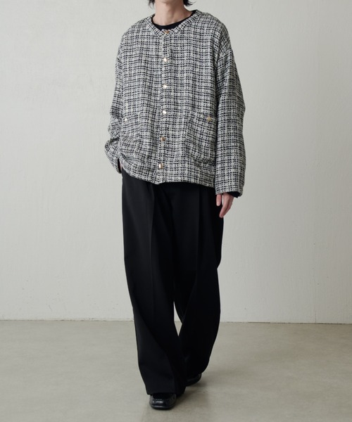 Lui's（ルイス）の「ファニーツイードカーディガン（カーディガン/ボレロ・メンズ・ブラック/ブラック系その他/ネイビー・FREE）」の19枚目の写真