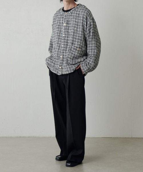 Lui's（ルイス）の「ファニーツイードカーディガン（カーディガン/ボレロ・メンズ・ブラック/ブラック系その他/ネイビー・FREE）」の20枚目の写真