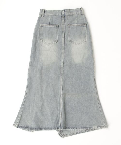 Dream garden(ドリームガーデン)の「フリルスリットロングデニムスカート(デニムスカート・レディース・ブルー・M/3XL/S/XS/2XL/XL/L)」の6枚目の写真