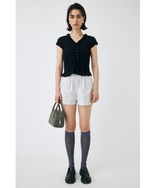 【極美品】MOUSSY RUFFLE LACE ノースリーブトップス ブラック RUFFLE LACE ノースリーブトップス（シャツ/ブラウス）｜MOUSSY