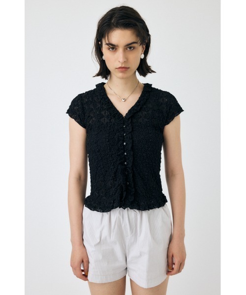 MOUSSY マウジー フリル レース ノースリーブトップス 白 ブラウス RUFFLE LACE ノースリーブトップス（シャツ/ブラウス）｜MOUSSY