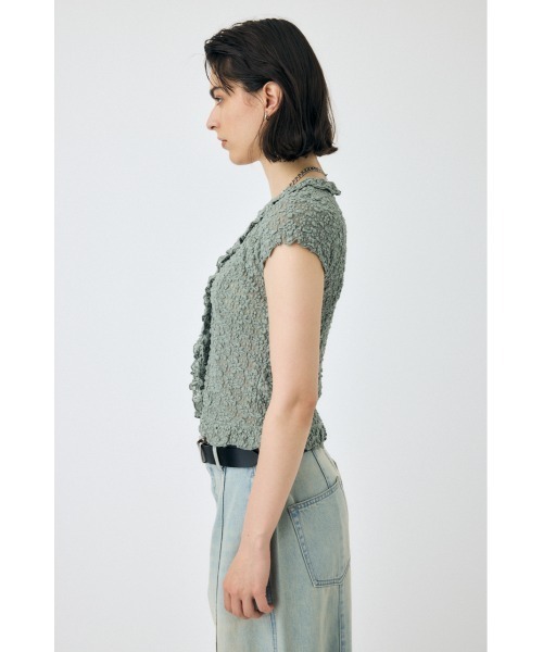 MOUSSY(マウジー)の「RUFFLE LACE ノースリーブトップス(シャツ/ブラウス・レディース・ブラック/オフホワイト/ライトカーキ・FREE)」の17枚目の写真