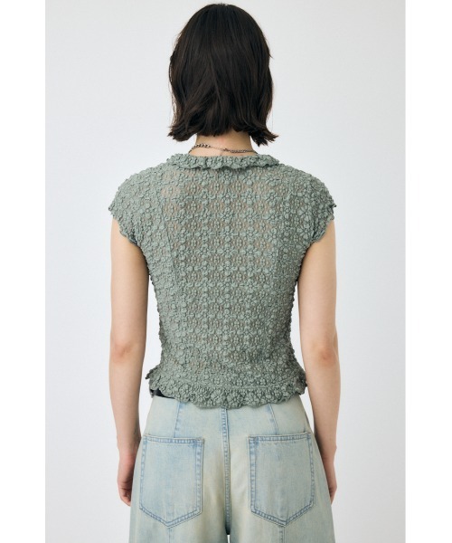 MOUSSY(マウジー)の「RUFFLE LACE ノースリーブトップス(シャツ/ブラウス・レディース・ブラック/オフホワイト/ライトカーキ・FREE)」の18枚目の写真