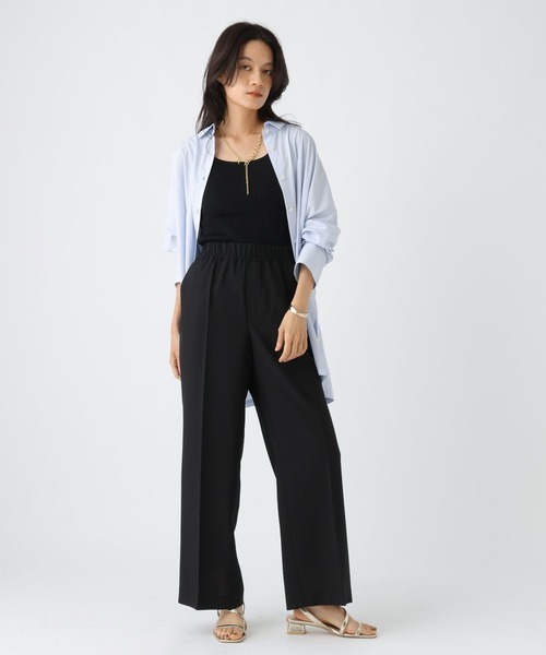 Elura（エルーラ）の「サキソニー風ワイドパンツ＜低身長サイズあり＞/ 576878（その他パンツ・レディース・ブラック/チャコールグレー/ブラウン・FREE(S)/LARGE/MEDIUM）」の4枚目の写真