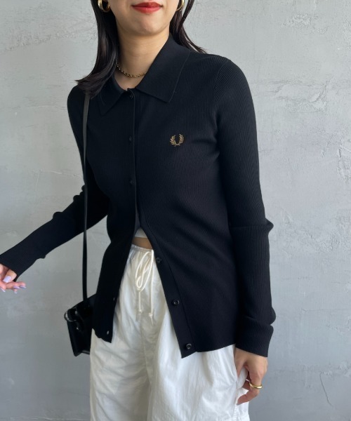FRED PERRY（フレッドペリー）の「【VERY 1月号掲載】[FRED PERRY/フレッドペリー] 別注 ワンポイントロゴ刺繍 リブニットポロシャツ（ニット/セーター・レディース・ダークグレー/ブラック/キナリ・8/10）」の13枚目の写真