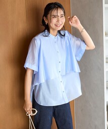 美品　アンフィーロ　シャツ 新色追加】ギャザーワイドシャツ / UNFILO | ファッション通販