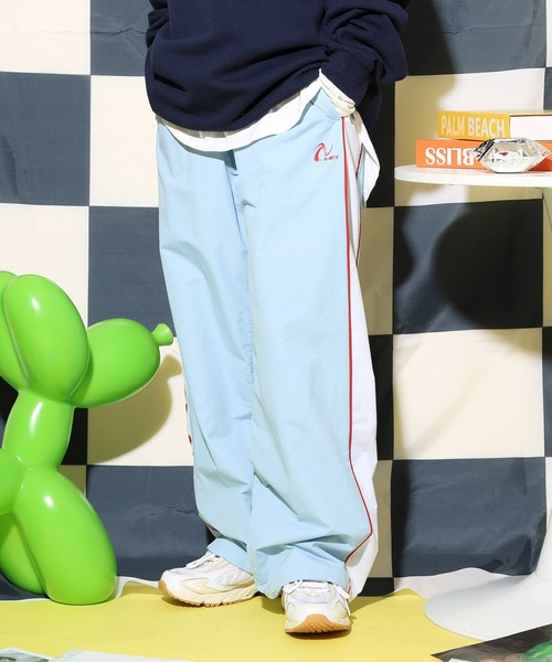 NERDY(ノルディ)の「ピンホイールラインウーブンパンツ(スウェットパンツ・レディース・パープル/ブラック/ブルー・L/S/M)」の11枚目の写真