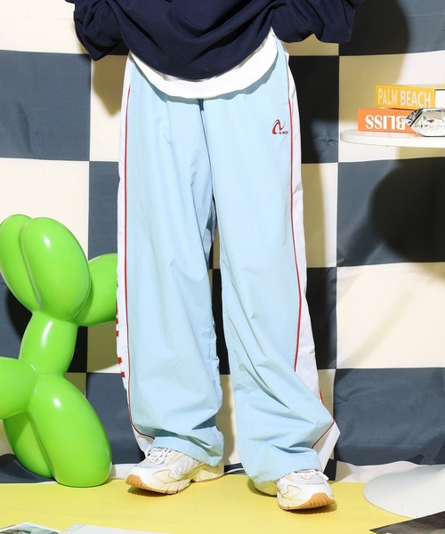 NERDY(ノルディ)の「ピンホイールラインウーブンパンツ(スウェットパンツ・レディース・パープル/ブラック/ブルー・L/S/M)」の9枚目の写真