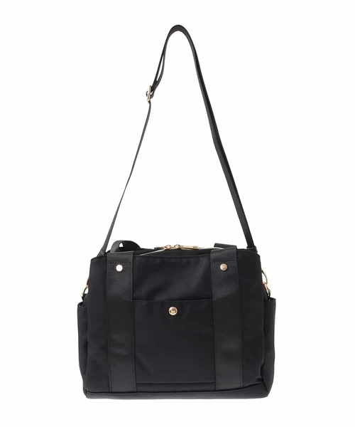 a.v.v（アーヴェヴェ）の「【2WAY】10ポケットバッグ（ショルダーバッグ・レディース・ブラック/ベージュ/ゴールド・38）」の8枚目の写真