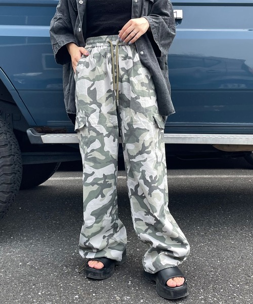 ER 迷彩柄 パンツ 迷彩パンツ メンズ カーゴパンツ 作業着 レディース 大きい