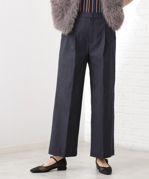 THE SHOP TK （ザ ショップ ティーケー ）の「【美脚見え】タックワイドパンツ【セットアップ可】（その他パンツ・レディース・ダークブラウン/チャコールグレー/ベージュ/ネイビー/ブラック・10/11/12/13/14）」の5枚目の写真