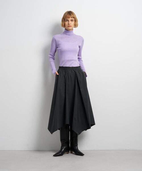 LANVIN en Bleu（ランバンオンブルー）の「アシンメトリーヘムスカート（スカート・レディース・チャコールグレー/ブラック・38/36）」の3枚目の写真